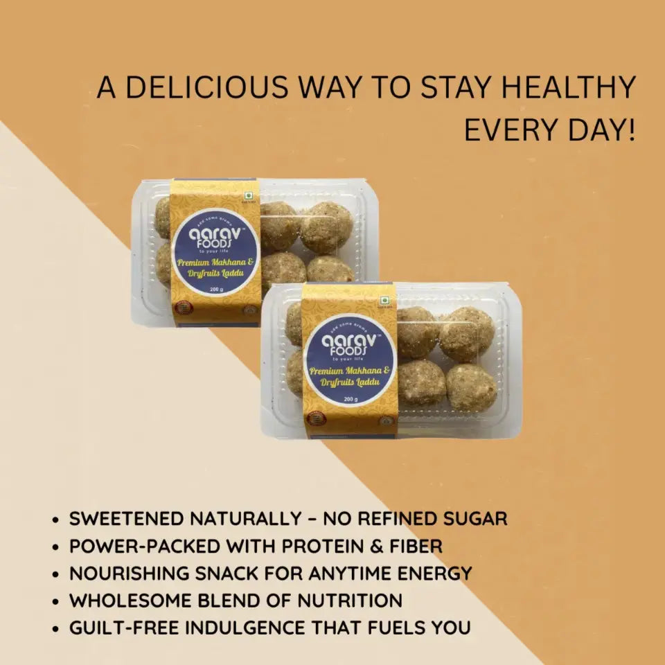 Makhana Dryfruits Laddu | Made with Desi Ghee, Dates, Dry Dates and Jaggery | Traditional Indian Sweet