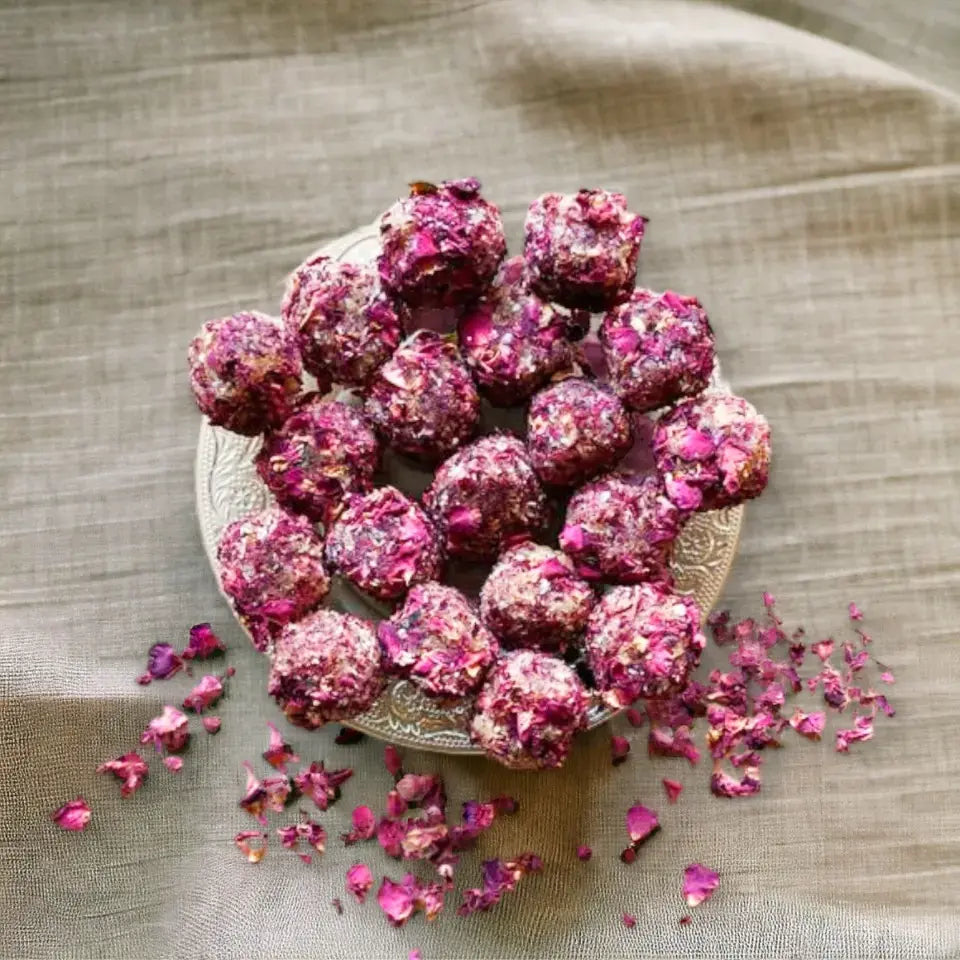 Nariyal Gud Rose Laddu | Coconut and Jaggery Sweet with Rose Flavor | Traditional Indian Sweet