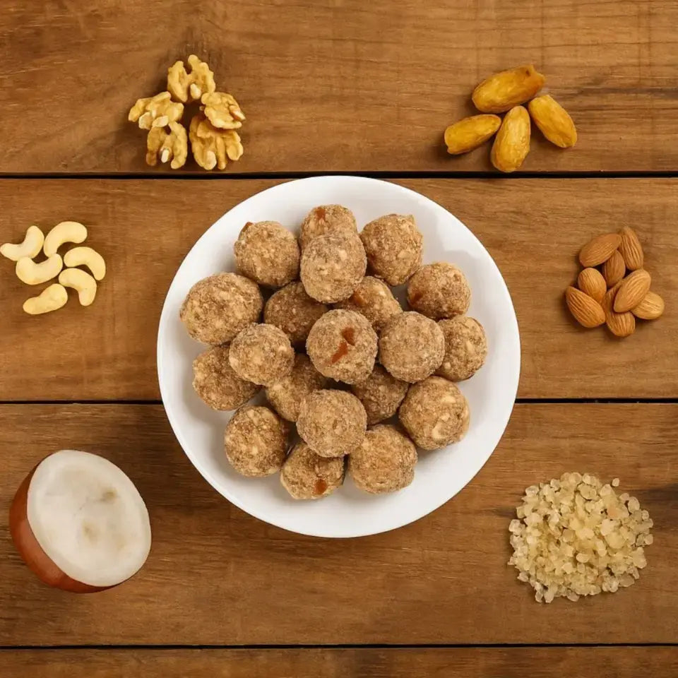 Premium Dink (Gond) & Dryfruits Laddu |Made in Desi Ghee with Jaggery & Dry Dates|
