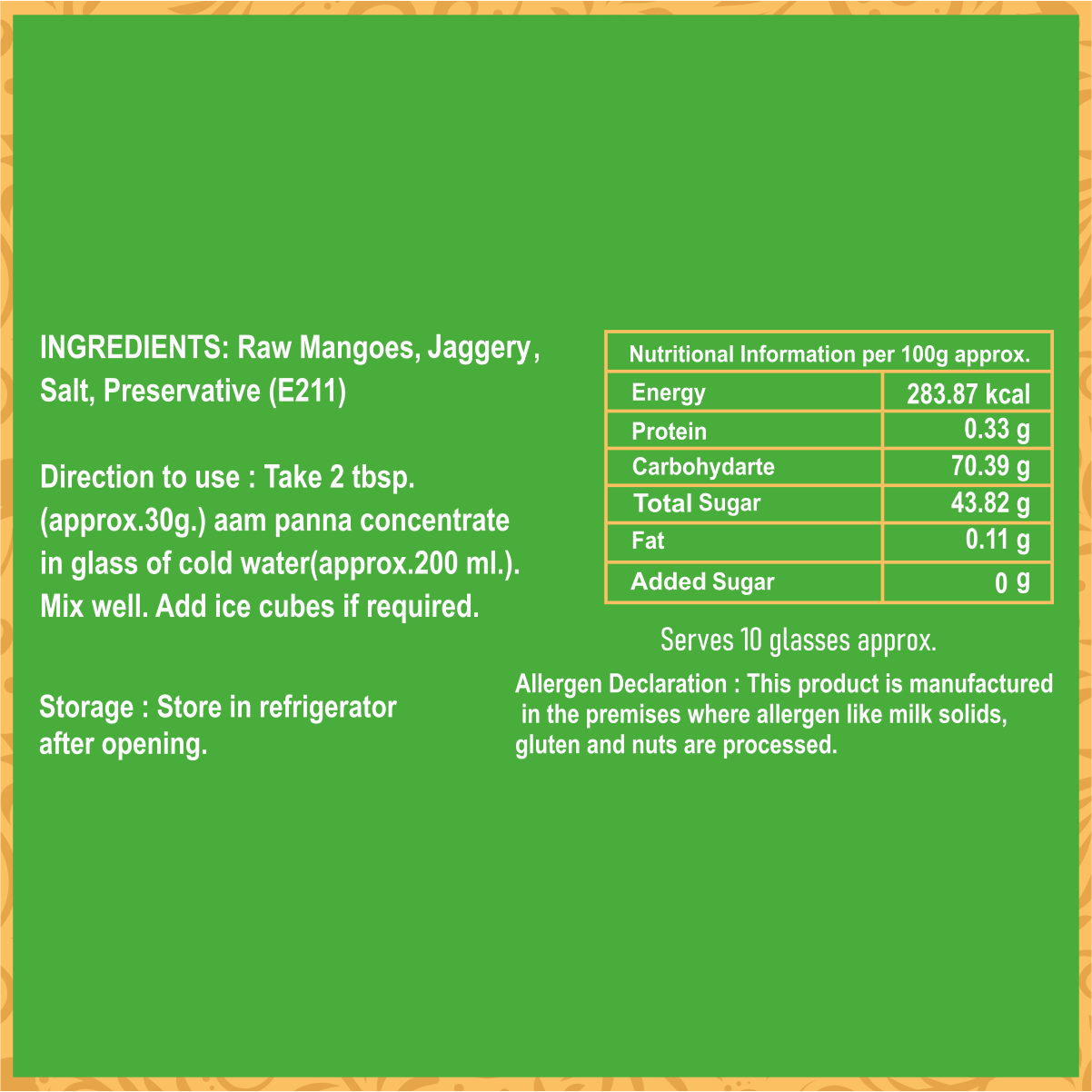 Aam Panna Concentrate- Flavor Original (Jaggery Based)