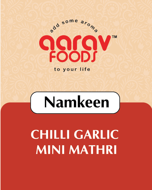 Chilli Garlic Mini Mathri | Savory & Flaky Indian Crackers with Garlic and Chilli Flavor | Ready-to-Eat Snack