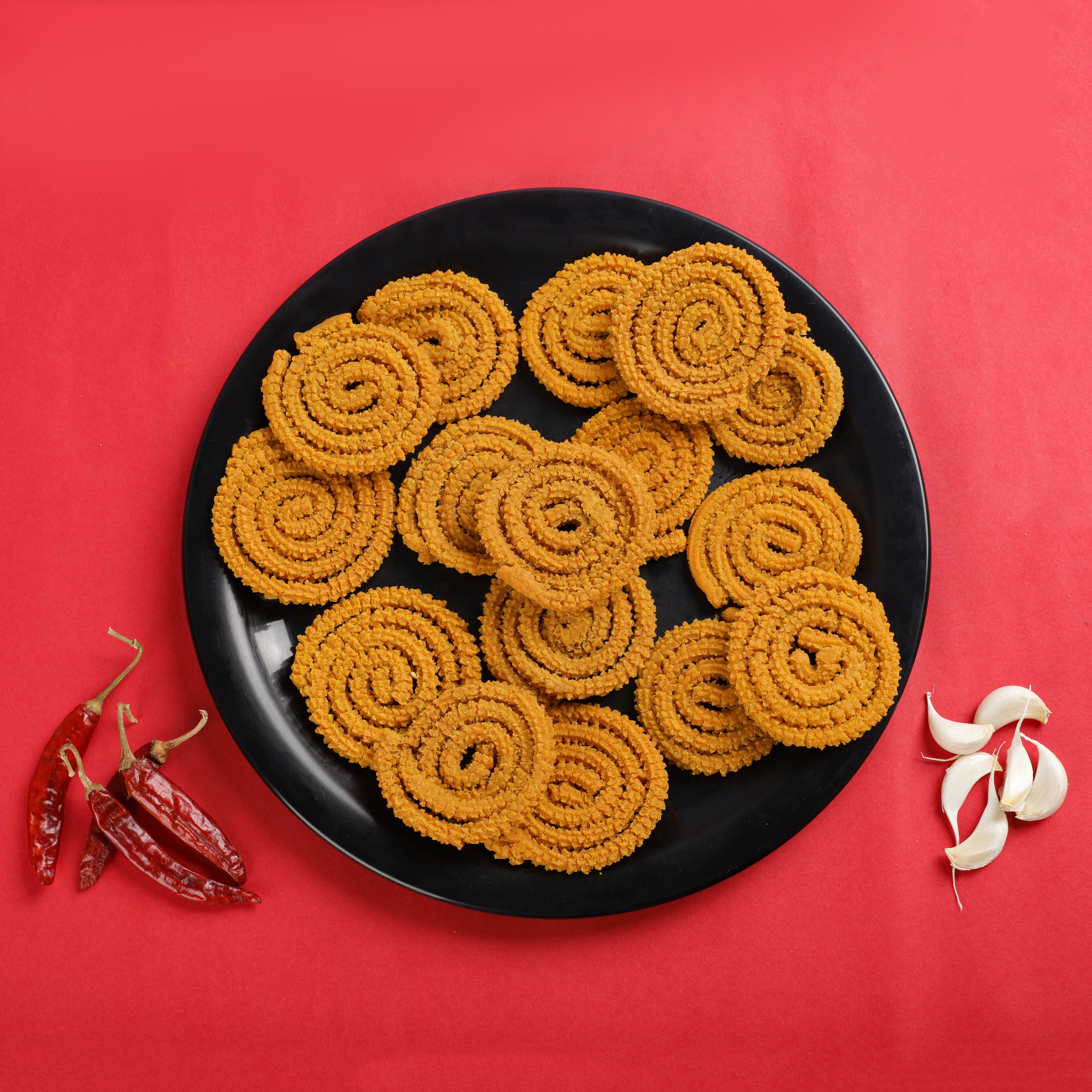 Spicy Garlic Bhajani Chakli