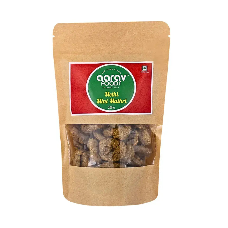 Methi Mini Mathri | Savory and Flaky Indian Crackers with Kasuri Methi Flavor | Ready to Eat SnackMethi Mini Mathri | Savory and Flaky Indian Crackers with Kasuri Methi Flavor | Ready to Eat Snack