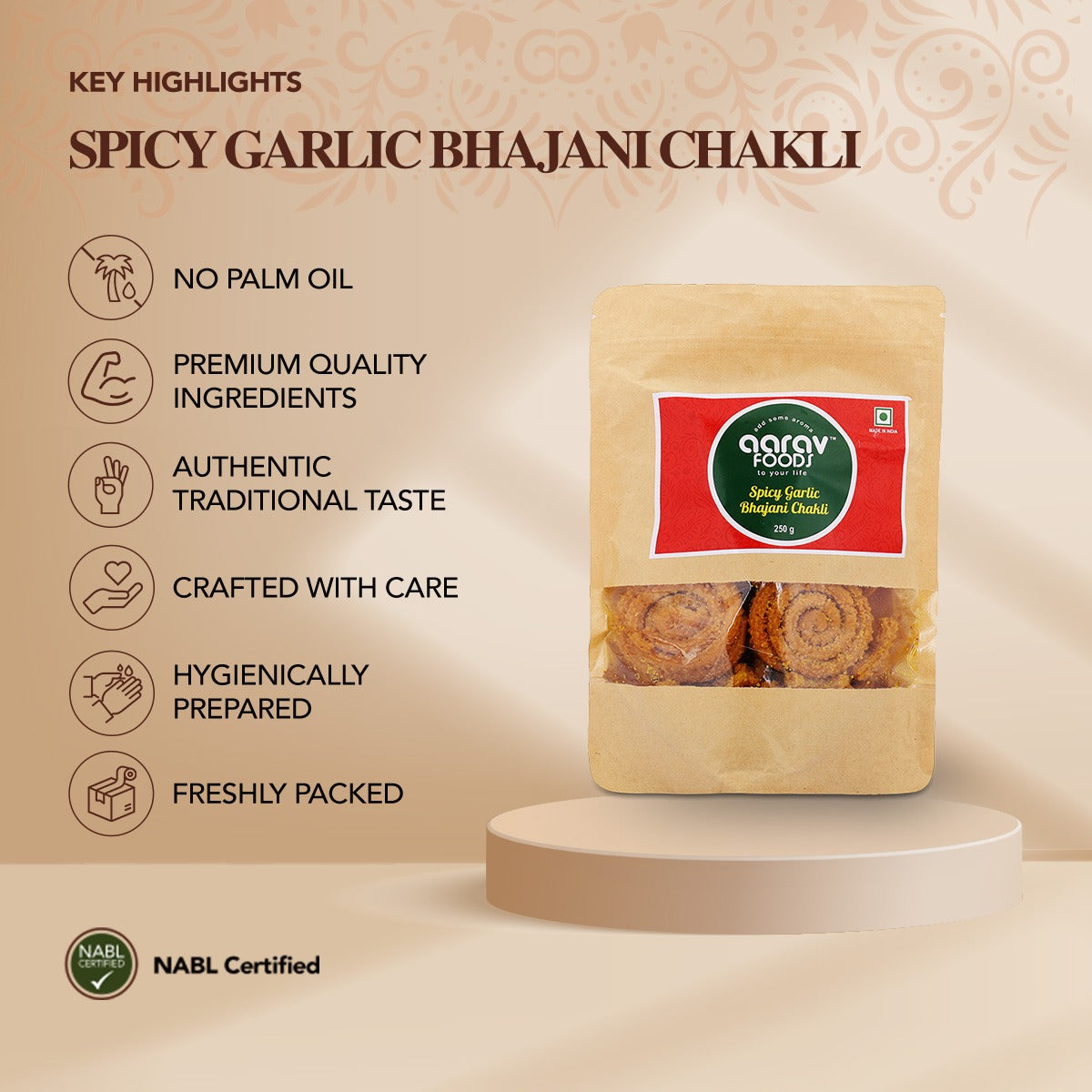 Spicy Garlic Bhajani Chakli
