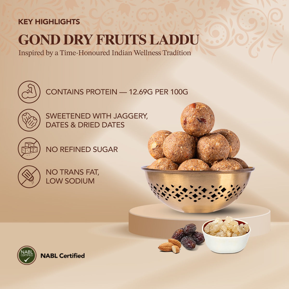 Premium Dink (Gond) & Dryfruits Laddu