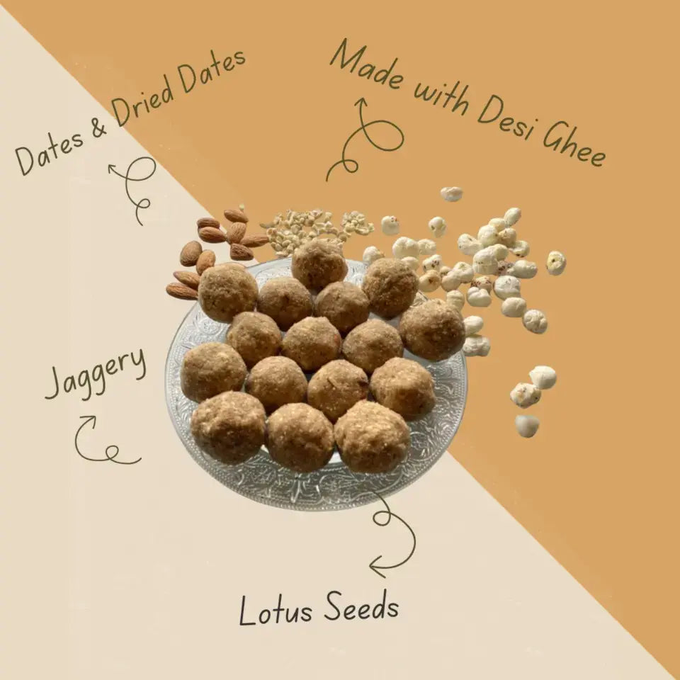 Makhana Dryfruits Laddu | Made with Desi Ghee, Dates, Dry Dates and Jaggery | Traditional Indian Sweet