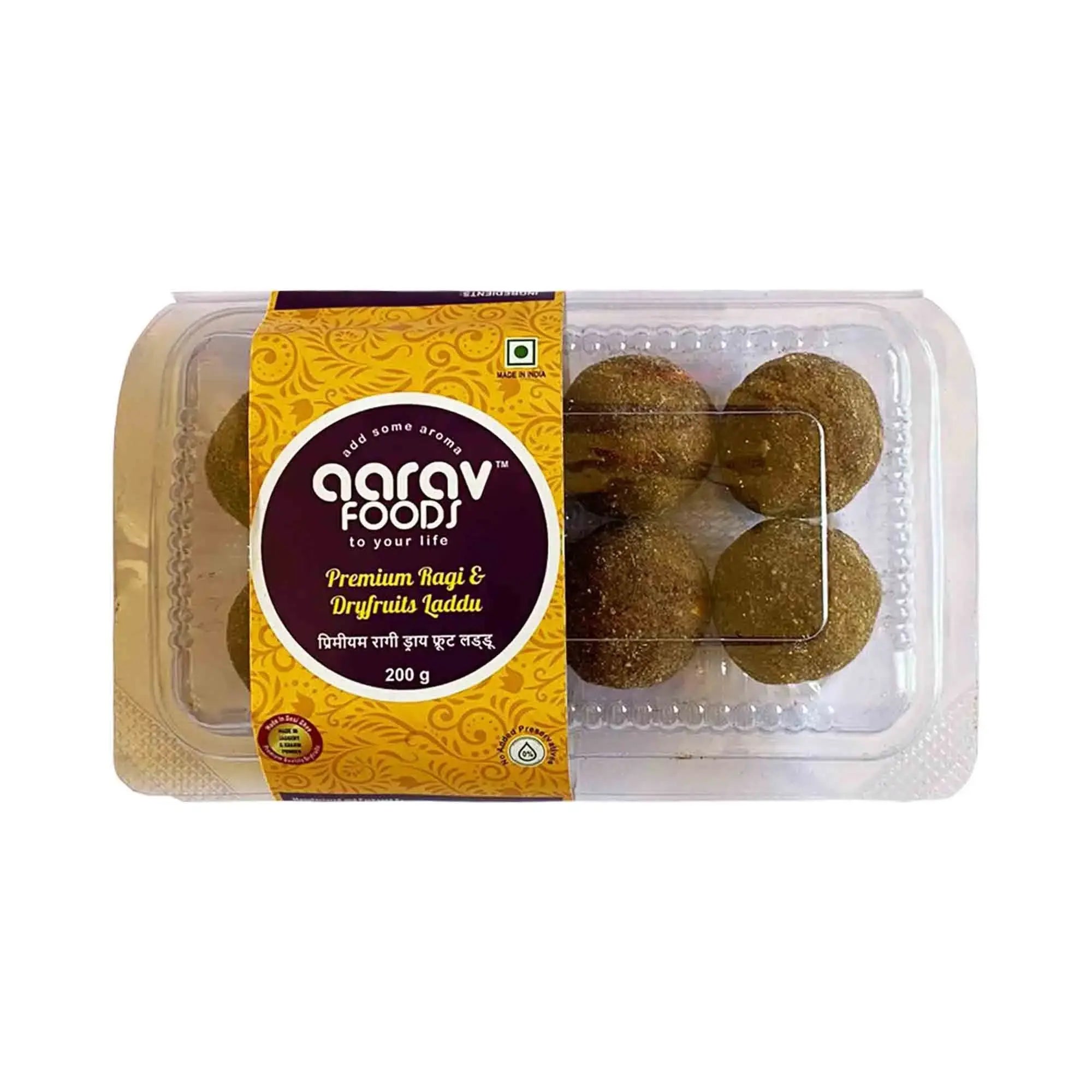 Premium Ragi (Nachni) and Dryfruits Laddu | Made with Pure Desi Ghee, Jaggery and Dry Dates | Traditional Indian Sweet