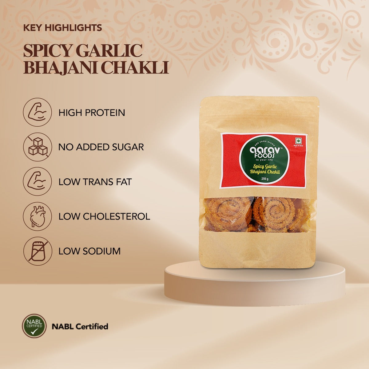 Spicy Garlic Bhajani Chakli